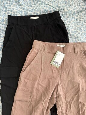 H&M Women’s Casual Cargo Pants - Black & Taupe